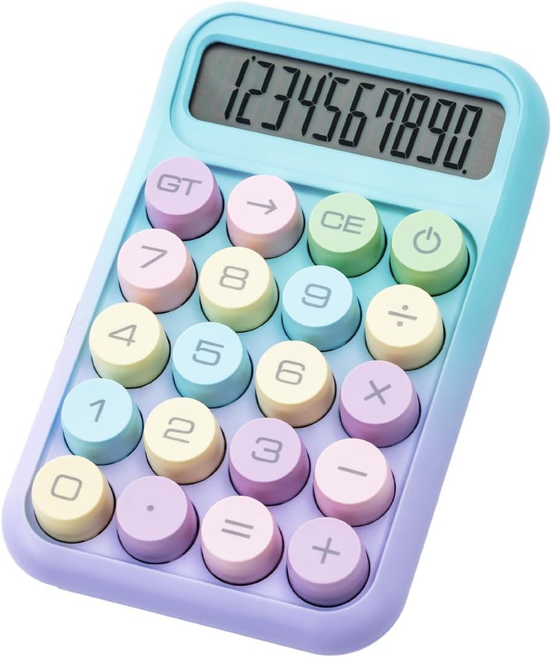 MG Mechanical Switch Calculator, 10 Digit Basic Desk Calculator, Large LCD Display and Big Buttons, Cute Small Calculators Gift for Children Students Teacher - Image 1